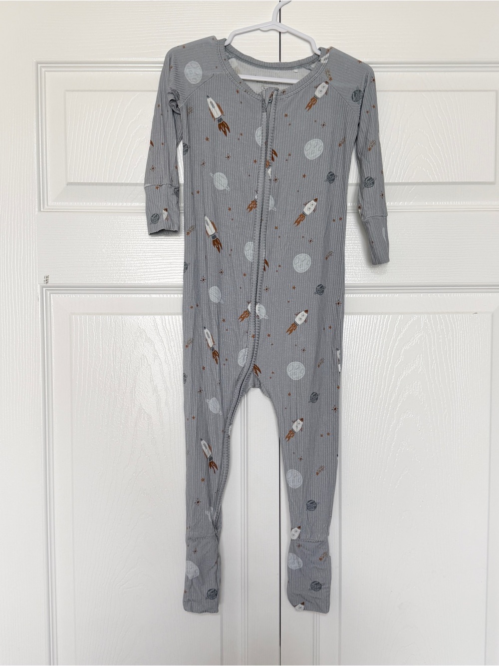 Brave Little Ones Space Explorers Bamboo Ribbed Zippy 18-24M